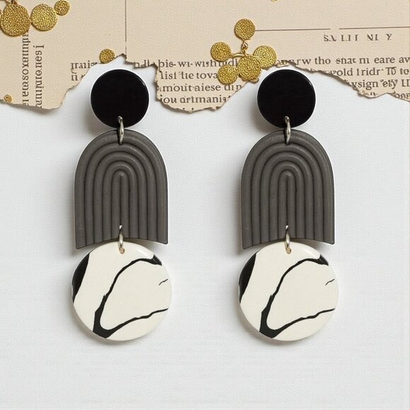 🆕Boho Chic Handmade Clay Resin Earrings S925 Sterling Silver Hypoallergenic - Picture 7 of 11